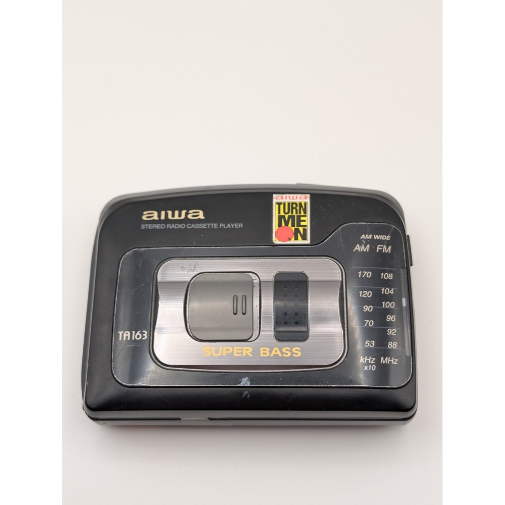 Aiwa Cassette Player Unisex OS Black Good HS-TA163 Super Bass Vintage Walkman